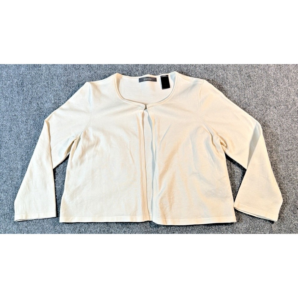 Liz Claiborne, Open Front Sweater, Size Medium (Petite),‎ SILK Blend , Ivory